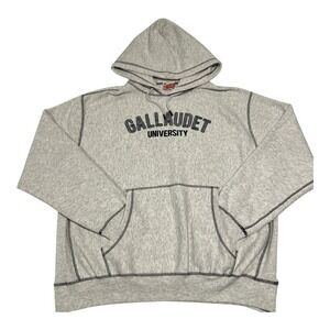 Vintage MV Sport Pro-Weave Gray Hoodie GALLAUDET UNIVERSITY Size 2X‎